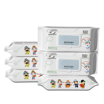 80pcs 14x18cm Multi Surface Antibacterial Wipes Untuk Dapur Custom Dapur Wet Wipes